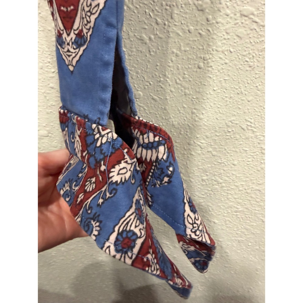 Free People Paisley Tie Hem Cropped Pants 8 Boho Y2K Indie Sleaze Maximalist - Picture 4 of 12